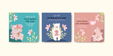 reklam şablonu pazarlama ve iş suluboya vektör çizimi için konsept tasarımınızı sevin