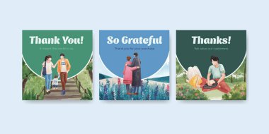 İş ve pazarlama suluboya vektör çizimi için cennet aşk konsepti tasarımı ile reklam şablonu