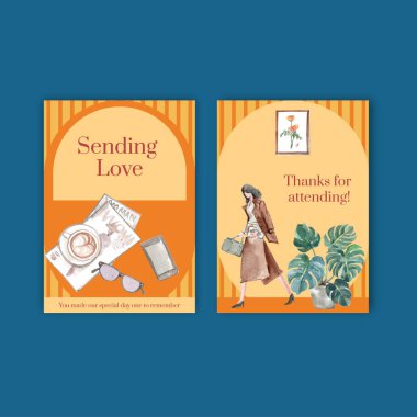 Dünya Su Günü konsept tasarımı ile kart şablonu suluboya vektör çizimi çizimi