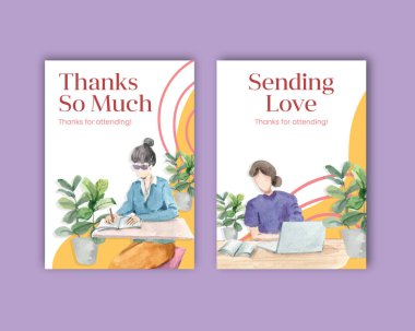 Dünya Su Günü konsept tasarımı ile kart şablonu suluboya vektör çizimi çizimi