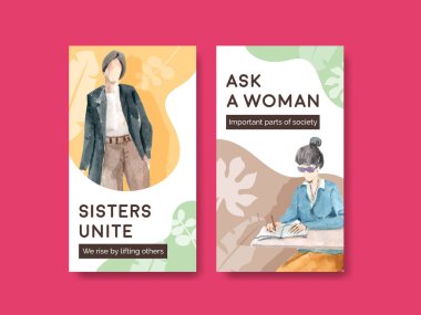 Sosyal medya ve dijital pazarlama suluboya vektör çizimi için dünya su günü konsept tasarımı ile Instagram şablonu