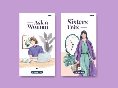 Sosyal medya ve dijital pazarlama suluboya vektör çizimi için dünya su günü konsept tasarımı ile Instagram şablonu