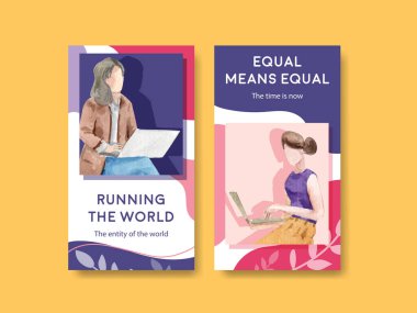 Sosyal medya ve dijital pazarlama suluboya vektör çizimi için dünya su günü konsept tasarımı ile Instagram şablonu