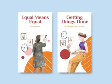 Sosyal medya ve dijital pazarlama suluboya vektör çizimi için dünya su günü konsept tasarımı ile Instagram şablonu