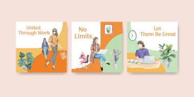 İş ve pazarlama suluboya vektör çizimi için dünya su günü konsepti tasarımı ile reklam şablonu