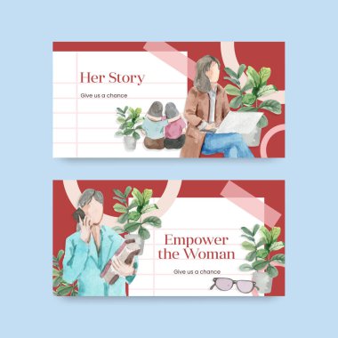 Sosyal medya ve topluluk suluboya vektör illüstrasyonu için dünya su günü konsepti tasarımlı hortum şablonu