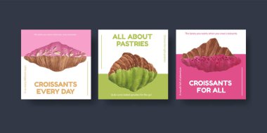 Kruvasan konsepti, suluboya stili pankart şablonu