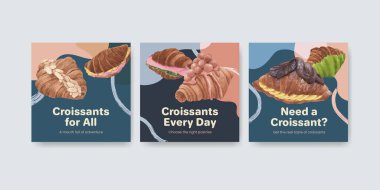 Kruvasan konsepti, suluboya stili pankart şablonu