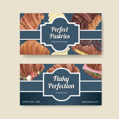 Ay çöreği konsepti, suluboya stili Twitter şablonu