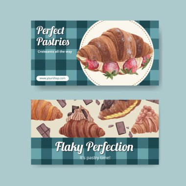 Ay çöreği konsepti, suluboya stili Twitter şablonu