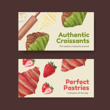 Ay çöreği konsepti, suluboya stili Twitter şablonu