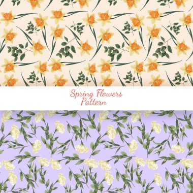 Bahar çiçeği konsepti, suluboya stili desensiz.