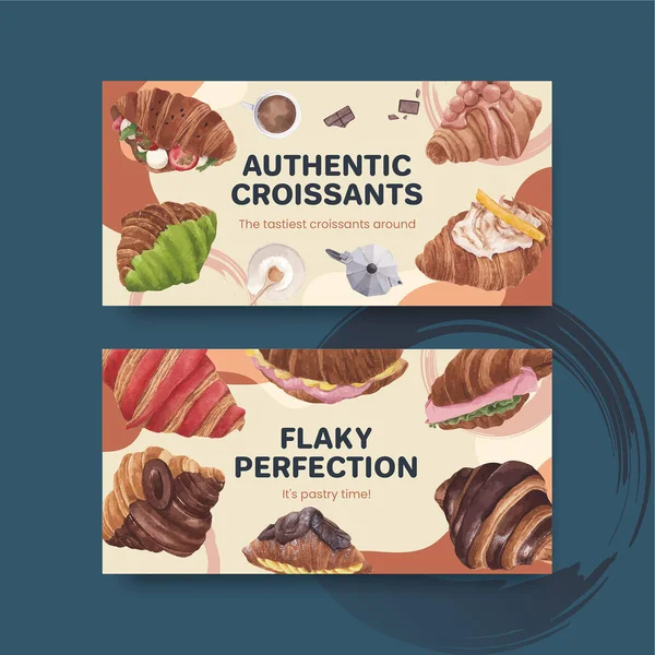 Ay çöreği konsepti, suluboya stili Twitter şablonu