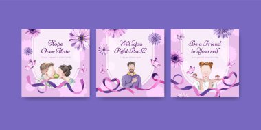 Sancak, Dünya Yeme Bozuklukları Eylem Günü konsepti, suluboya stili