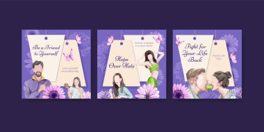 Sancak, Dünya Yeme Bozuklukları Eylem Günü konsepti, suluboya stili