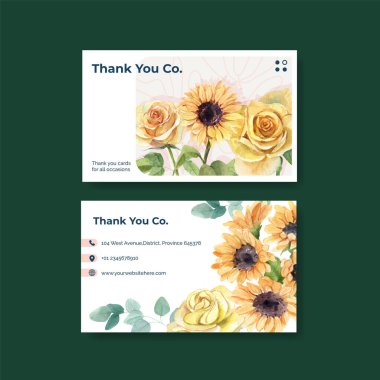 Kart şablonu Babalar Günü konsepti, suluboya tarzı