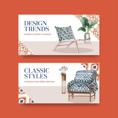 Münzevi konsepti olan Twitter şablonu, suluboya styl