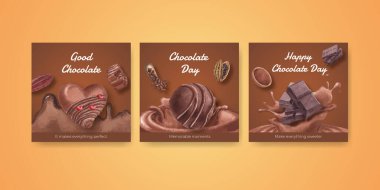 Dünya çikolata günü konsepti, suluboya şablonu