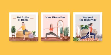 Sancak şablonu ev konsepti, suluboya stil