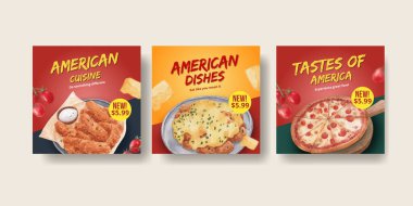 Amerikan Gıda Konsepti, suluboya şablonu