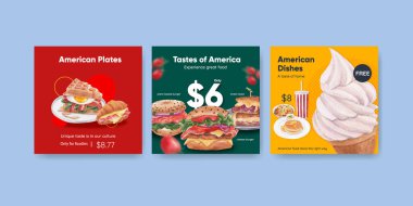 Amerikan Gıda Konsepti, suluboya şablonu