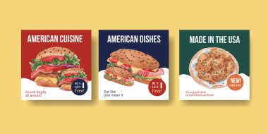 Amerikan Gıda Konsepti, suluboya şablonu