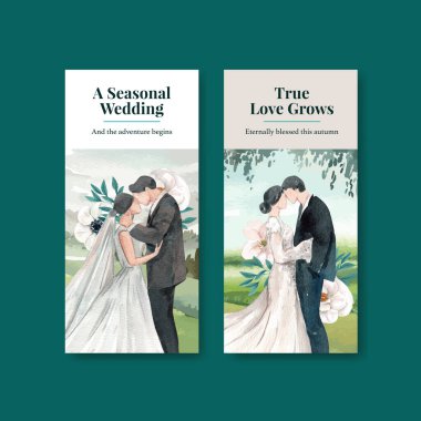 Yeşil şarap şablonu düğün konsepti, suluboya stil