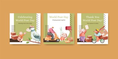 Sancak şablonu dünya sonrası konsept, suluboya stil