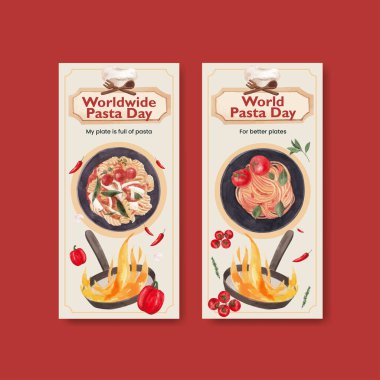 Makarna makarnalı el ilanı şablonu, suluboya stil