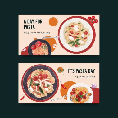 Makarna kutulu Twitter şablonu, suluboya stil