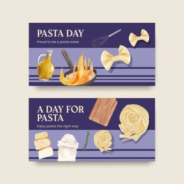 Makarna kutulu Twitter şablonu, suluboya stil