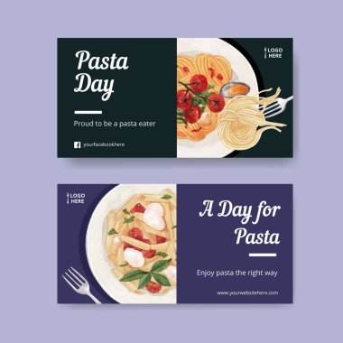 Makarna kutulu Twitter şablonu, suluboya stil