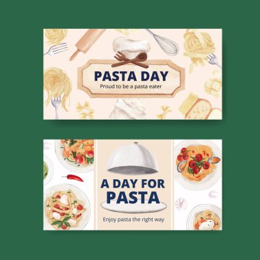 Makarna kutulu Twitter şablonu, suluboya stil