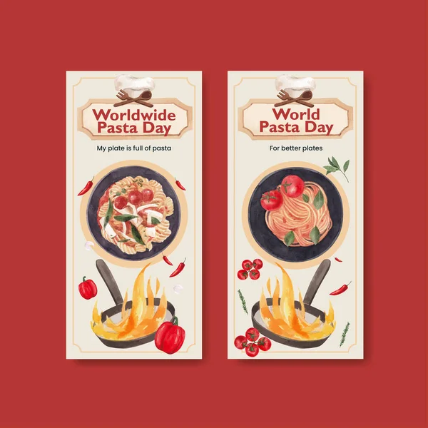 Makarna makarnalı el ilanı şablonu, suluboya stil