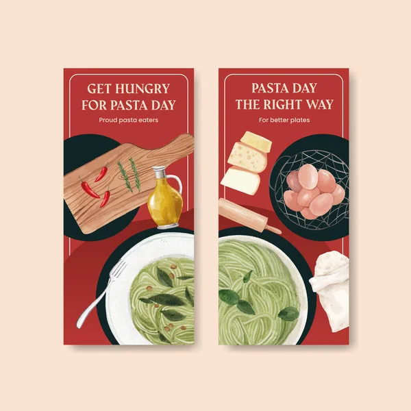 Makarna makarnalı el ilanı şablonu, suluboya stil