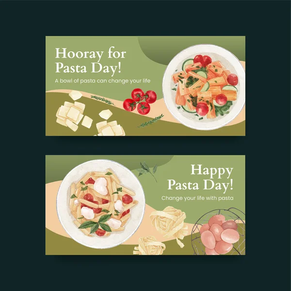 Makarna kutulu Twitter şablonu, suluboya stil