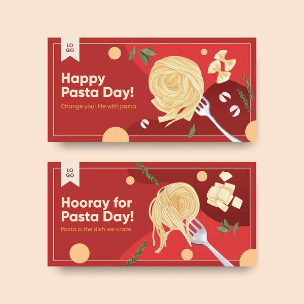 Makarna kutulu Twitter şablonu, suluboya stil