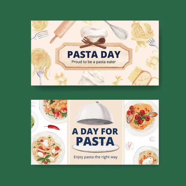 Makarna kutulu Twitter şablonu, suluboya stil