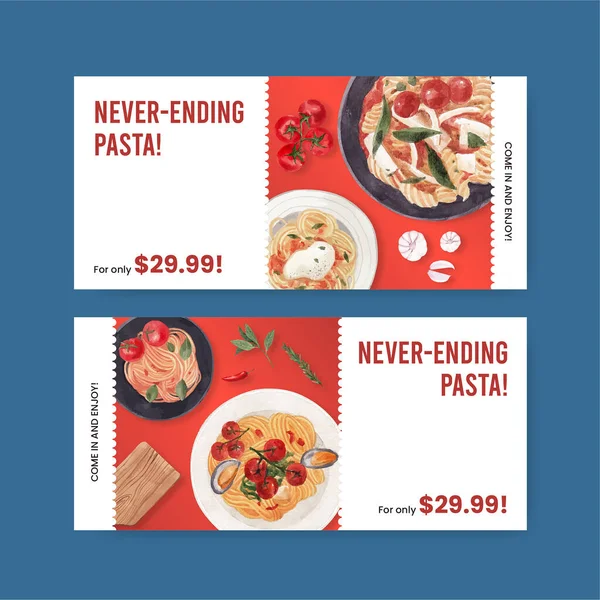 Makarna makarnalı şablon, suluboya stil