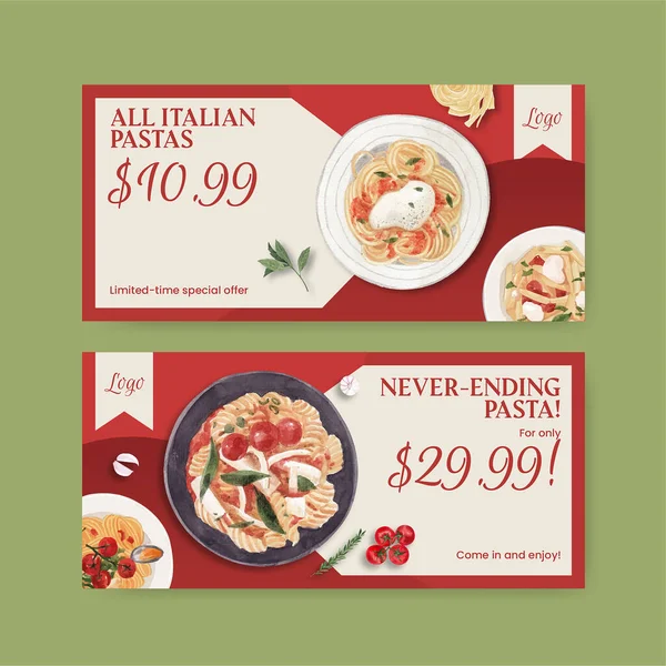 Makarna makarnalı şablon, suluboya stil