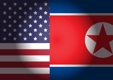 ABD ve Kuzey Kore bayrakları