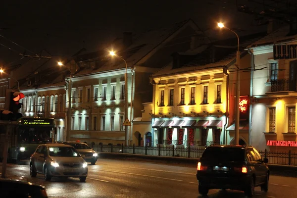 Minsk in the winter night — Stock Photo, Image