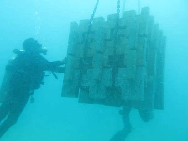 Terengganu Malaysia Jun 2020 Installpart Artificial Reef Reef Area Malaysia — 스톡 사진