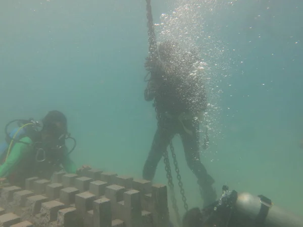 Terengganu, Malezya - 20 Haziran 2020: Redang Adası 'ndaki mercan resiflerinin taksitlendirilmesi