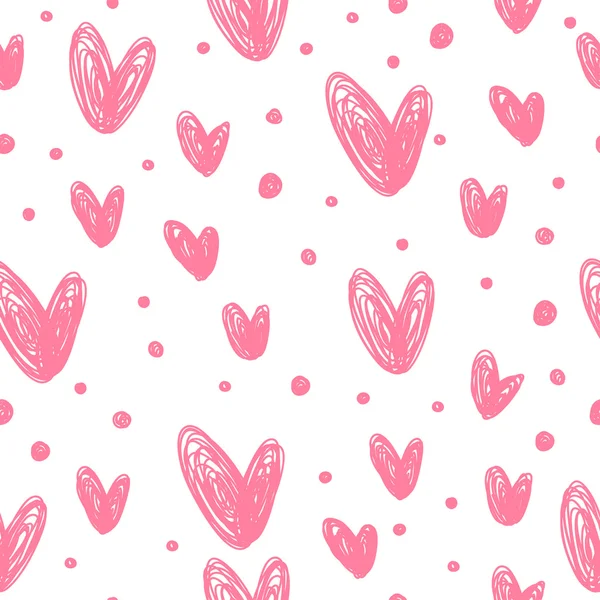 Doodle romantique amour fond de motif sans couture . — Image vectorielle