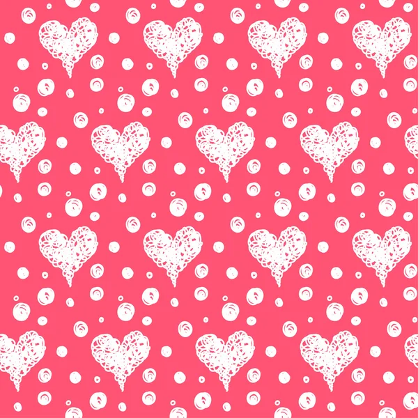 Doodle Hearts płynny wzór tła — Wektor stockowy