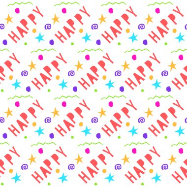 Soyut mutlu Dikişsiz desen arka plan. 