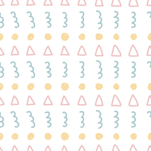 Handgemaakte kinderachtig doodle abstracte naadloze abstracte patroon — Stockvector