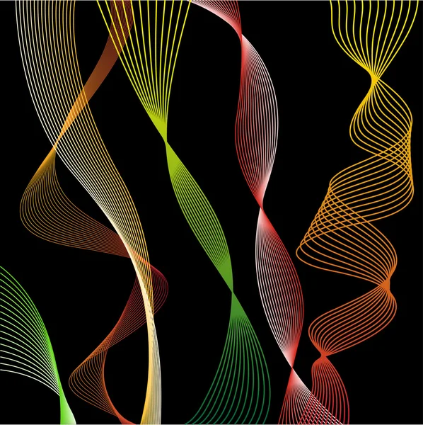 Conjunto de líneas flexibles. Suave gradiente curvado líneas de color aislar — Archivo Imágenes Vectoriales