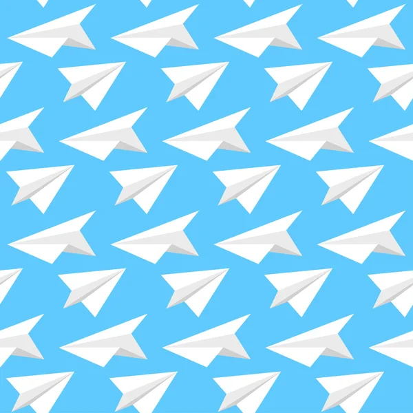 Paper airplane seamless pattern background. — Stock Vector